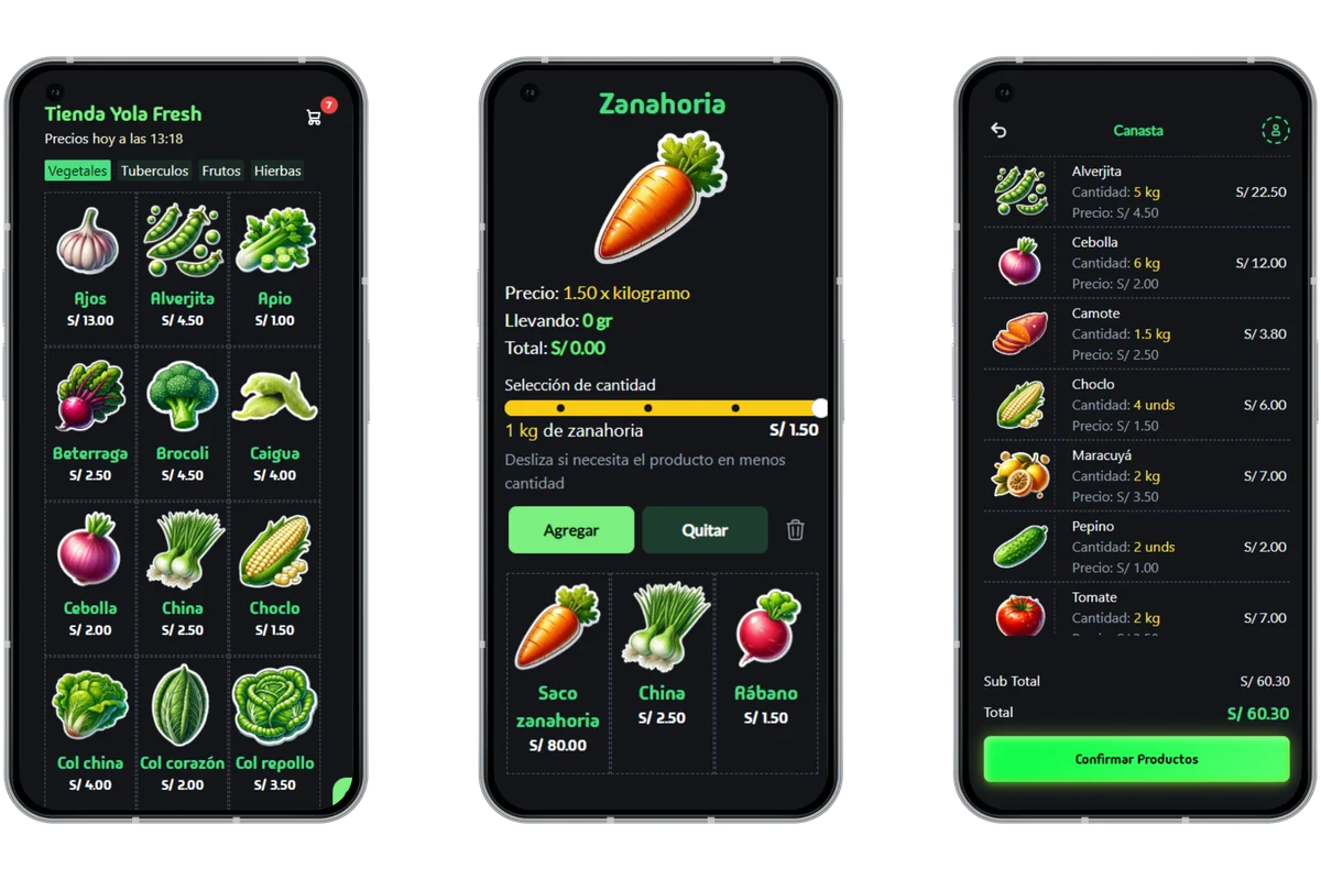 Vegetales frescos de Yola Fresh